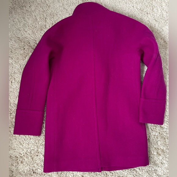 J. Crew Women's Fuchsia Stadium Wool Coat - Picture 3 of 5
